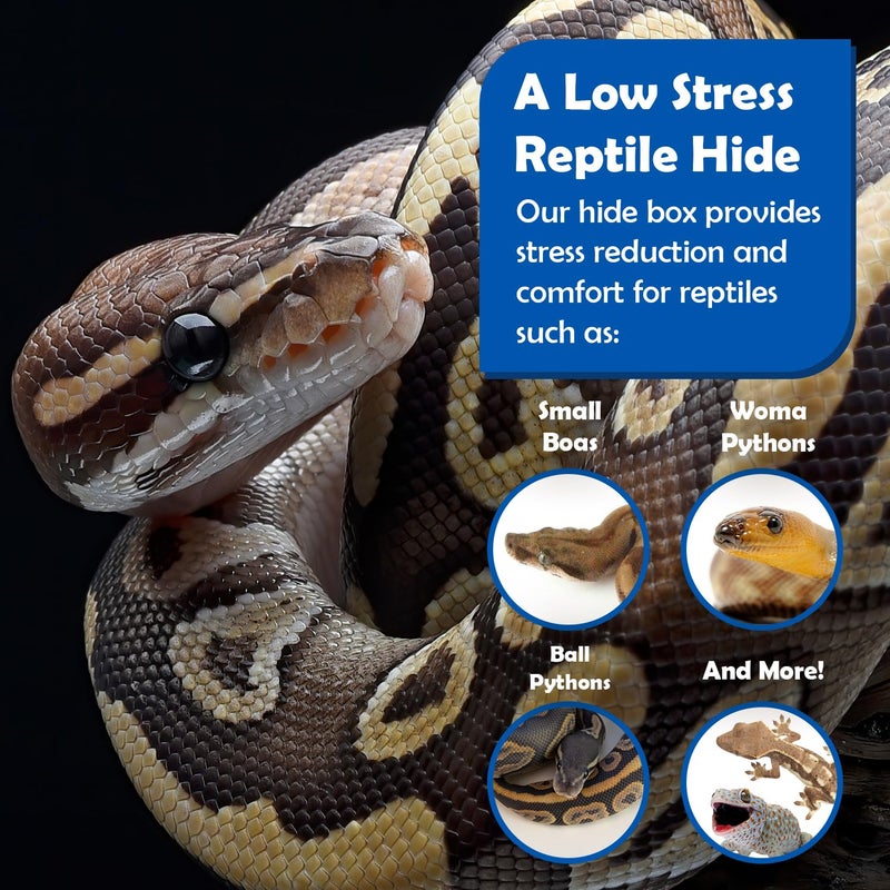 Pangea Reptile Hide Box (F - X-Large 16.25"x11"x4.5") - Fits Most Cages 2'x4' and up, Usable as Snake Tank Accessories, Good for Ball Python, Boas, Kingsnake - Image 4